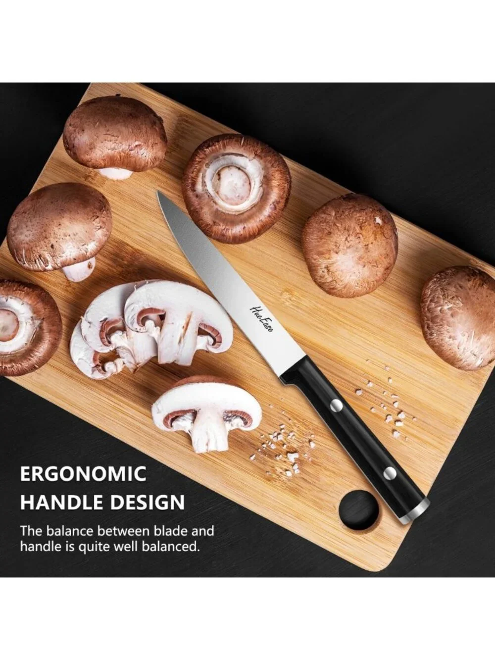 6-Piece Sharp Kitchen Knife Set with Acacia Wood Block & Ergonomic Design